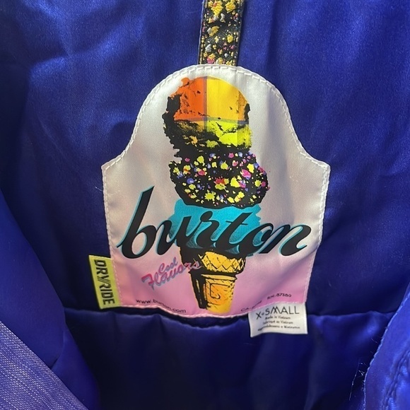 Burton Dry Ride Cool Flavors Purple Snowboarding Jacket Winter Coat Size XS - Picture 3 of 4